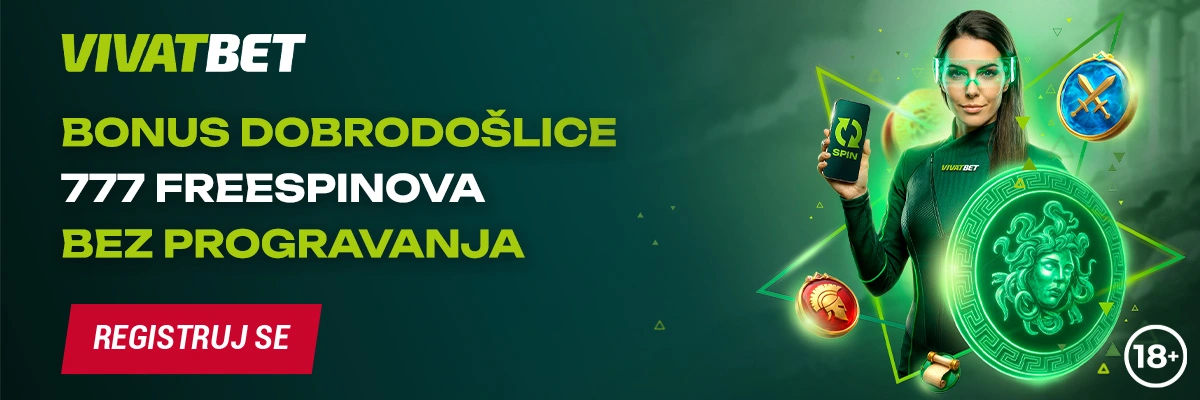 VivatBet bonus dobrodošlice: 777 freespinova bez progravanja